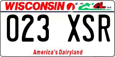 WI license plate 023XSR