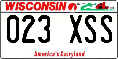 WI license plate 023XSS