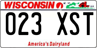 WI license plate 023XST