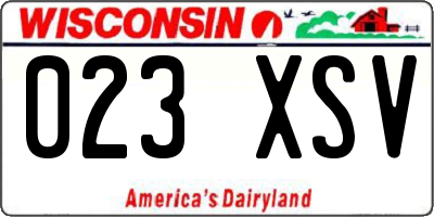 WI license plate 023XSV