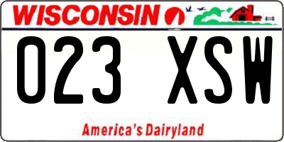 WI license plate 023XSW