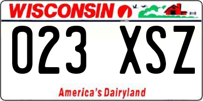 WI license plate 023XSZ