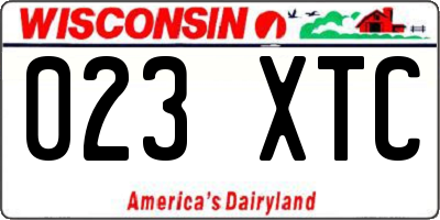 WI license plate 023XTC