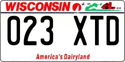 WI license plate 023XTD