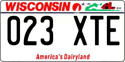 WI license plate 023XTE