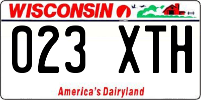 WI license plate 023XTH