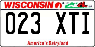 WI license plate 023XTI