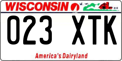 WI license plate 023XTK