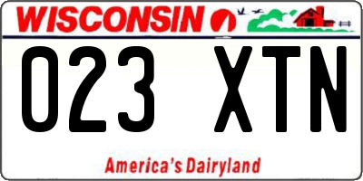 WI license plate 023XTN