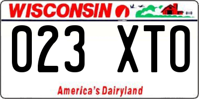 WI license plate 023XTO