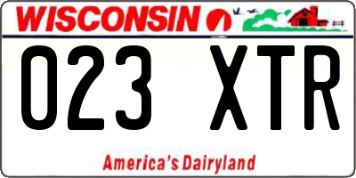WI license plate 023XTR