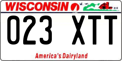WI license plate 023XTT