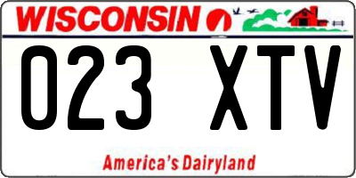 WI license plate 023XTV