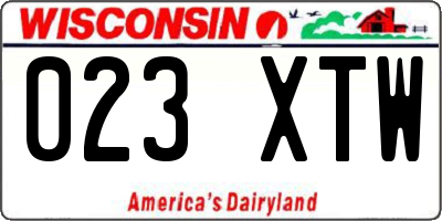 WI license plate 023XTW