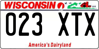WI license plate 023XTX