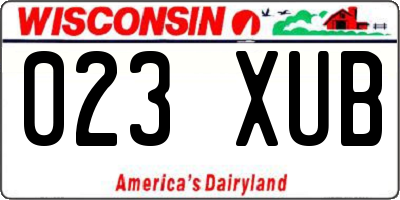 WI license plate 023XUB