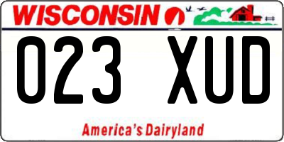 WI license plate 023XUD
