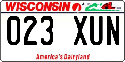 WI license plate 023XUN