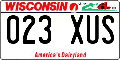 WI license plate 023XUS