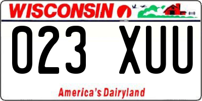 WI license plate 023XUU