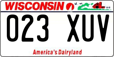WI license plate 023XUV