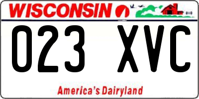 WI license plate 023XVC