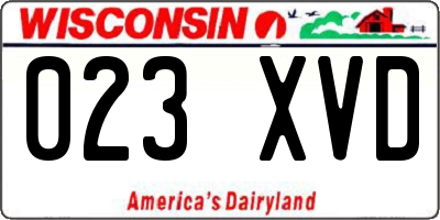 WI license plate 023XVD
