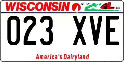 WI license plate 023XVE