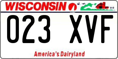 WI license plate 023XVF