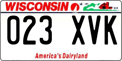 WI license plate 023XVK