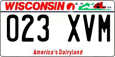 WI license plate 023XVM