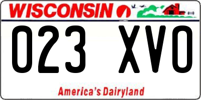 WI license plate 023XVO