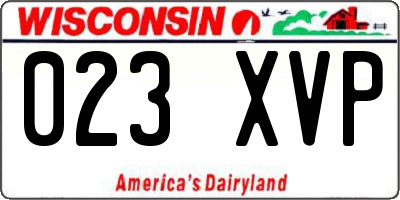 WI license plate 023XVP