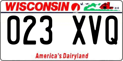 WI license plate 023XVQ