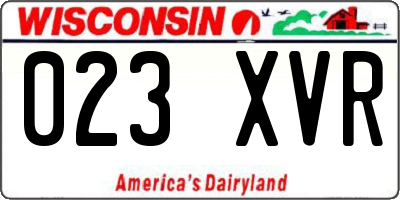WI license plate 023XVR