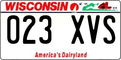 WI license plate 023XVS