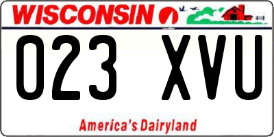 WI license plate 023XVU