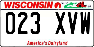 WI license plate 023XVW