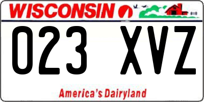 WI license plate 023XVZ