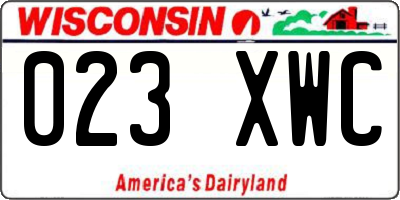 WI license plate 023XWC