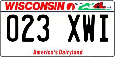 WI license plate 023XWI