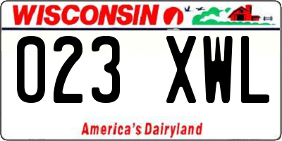 WI license plate 023XWL