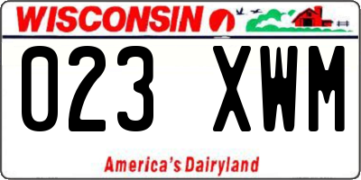 WI license plate 023XWM