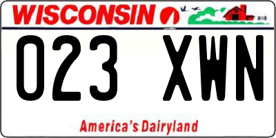 WI license plate 023XWN