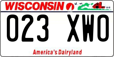 WI license plate 023XWO