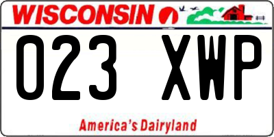 WI license plate 023XWP