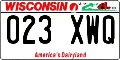 WI license plate 023XWQ
