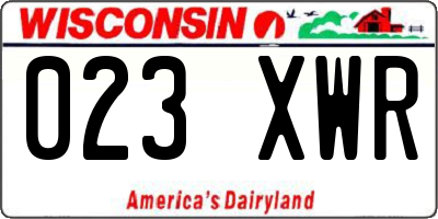 WI license plate 023XWR