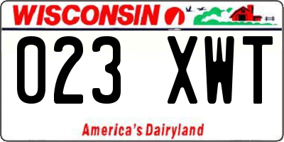 WI license plate 023XWT