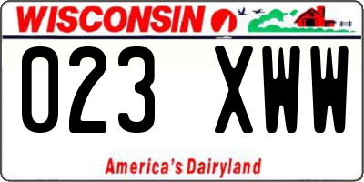 WI license plate 023XWW